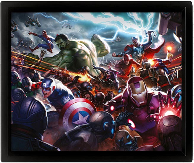 Quadro 3D Marvel Future Fight Heroes Assault