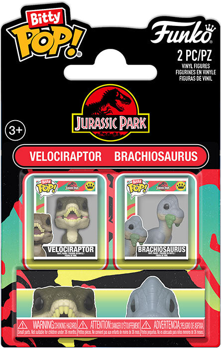FUNKO BITTY POP 2 Pack Jurassic Park Velociraptor & Brachio
