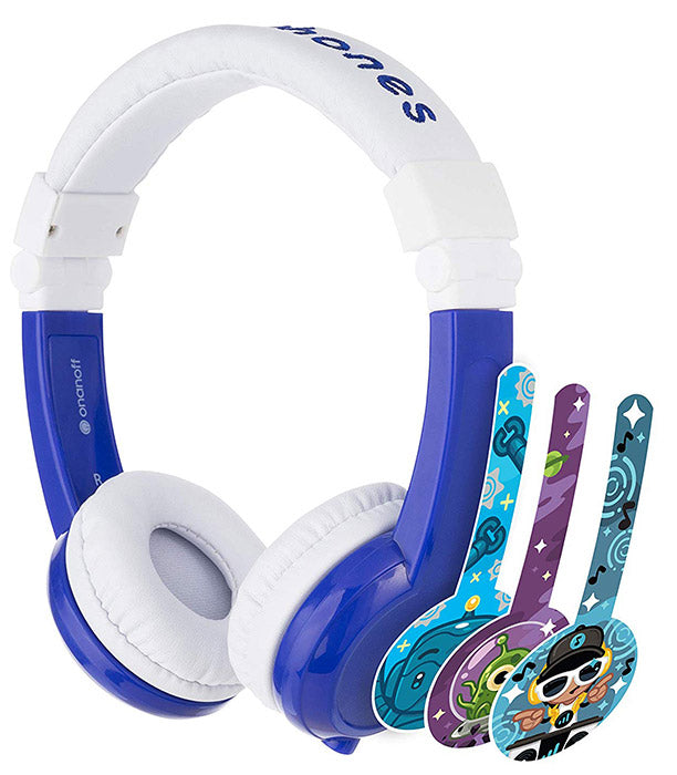 BUDDYPHONES Cuffie con Microfono Explore Pieghevole Blu