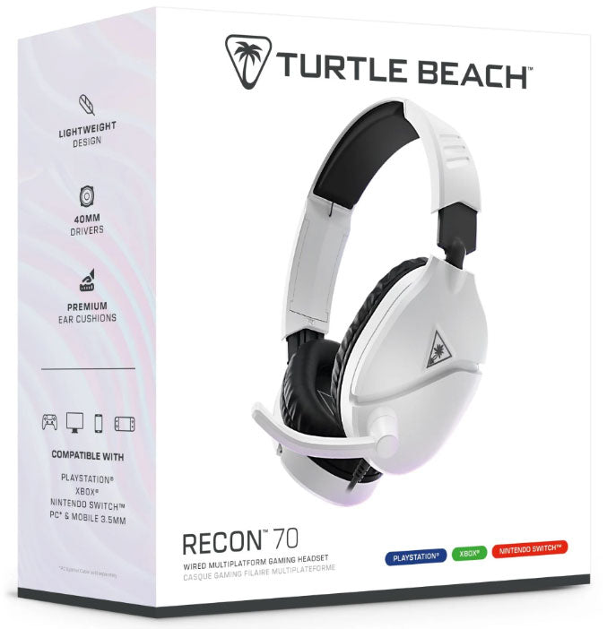 TURTLEBEACH Cuffie Wired Gaming Recon 70P White V2