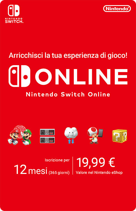 Nintendo Switch Online Membership - 365 days SWITCH PIN