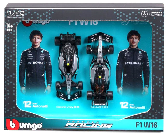 F1 2 Pack Mercedes-AMG W16 Kimi Antonelli #12 Scala 1:43