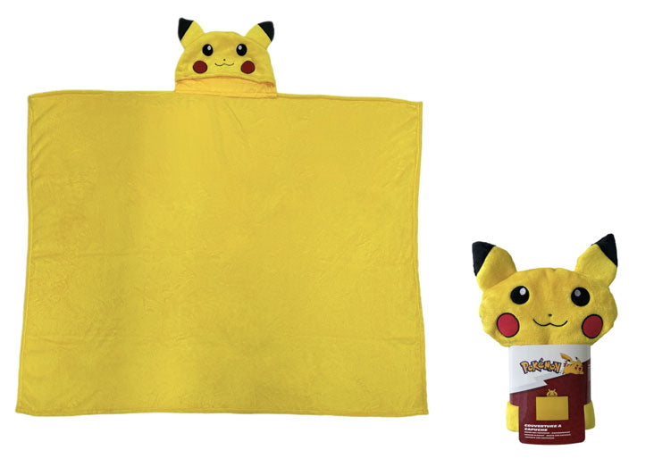 Coperta in Pile con Cappuccio Pokemon Pikachu