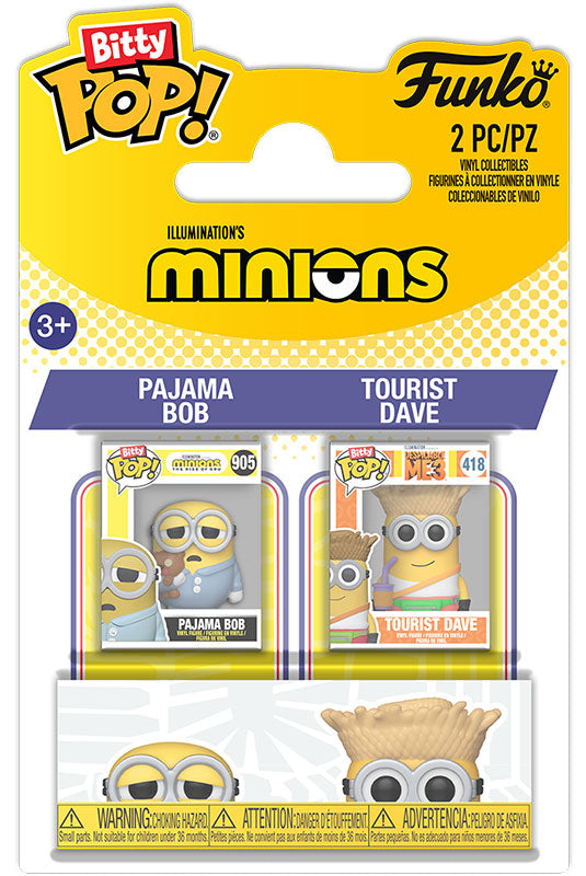 FUNKO BITTY POP 2 Pack Minions Pajama Bob & Tourist Dave