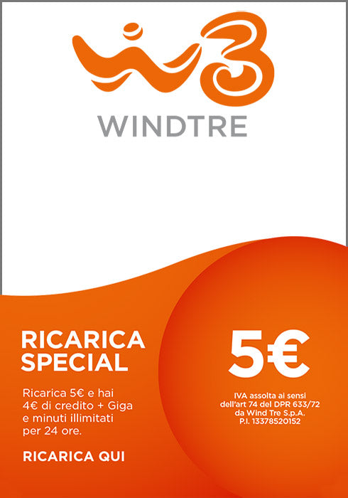 PIN Wind Tre  Ricarica Special 5 Euro
