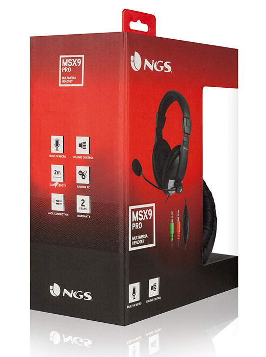 NGS PC Cuffie Wired con Microfono MSX 9 Pro Black