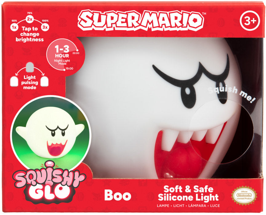 Paladone Lampada SquishyGlo Silicone Super Mario Boo