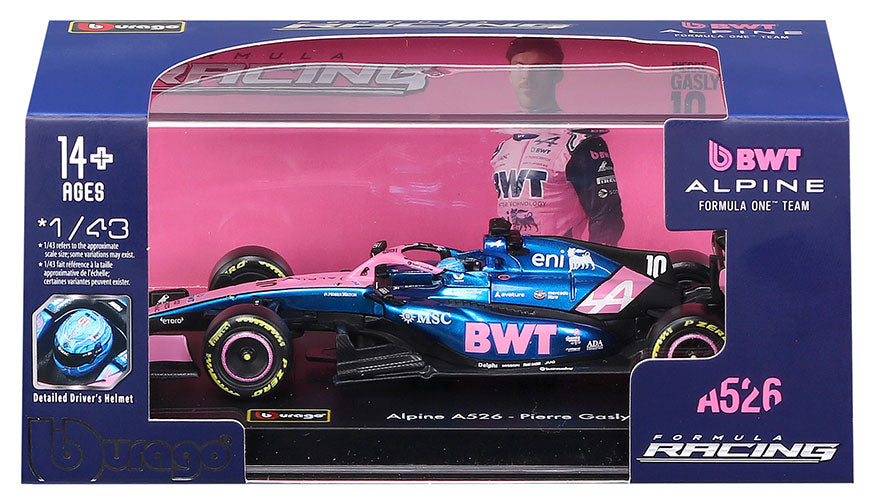 F1 BWT Alpine A526 2026 Gasly #10 con Casco Scala 1:43