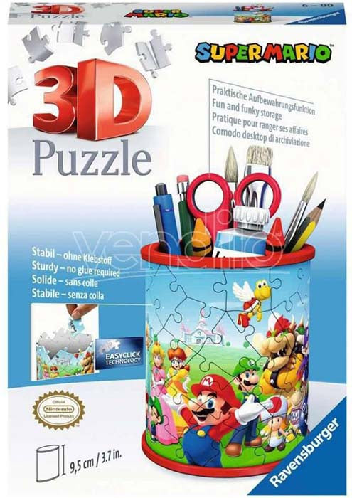 Puzzle 3D 54pz Portapenne Super Mario