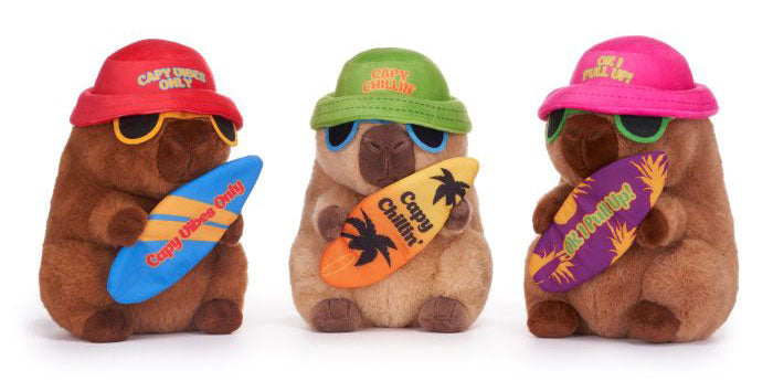 Peluche Capibara con Surf 1pz Assortimento 26cm
