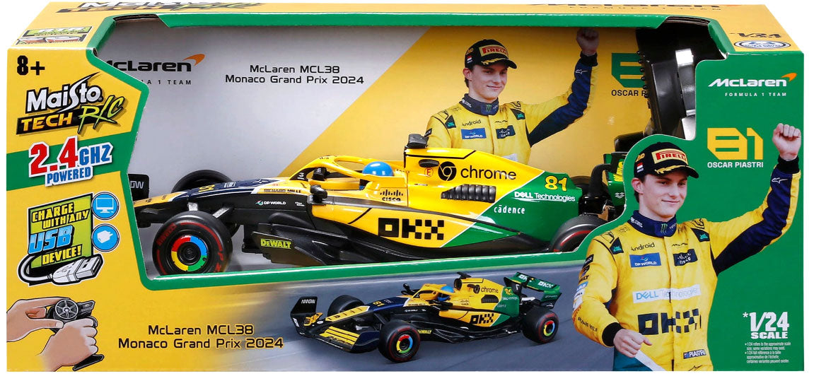 Mclaren MCL38 #81 Piastri Monaco Scala 1:24 Radiocomandata