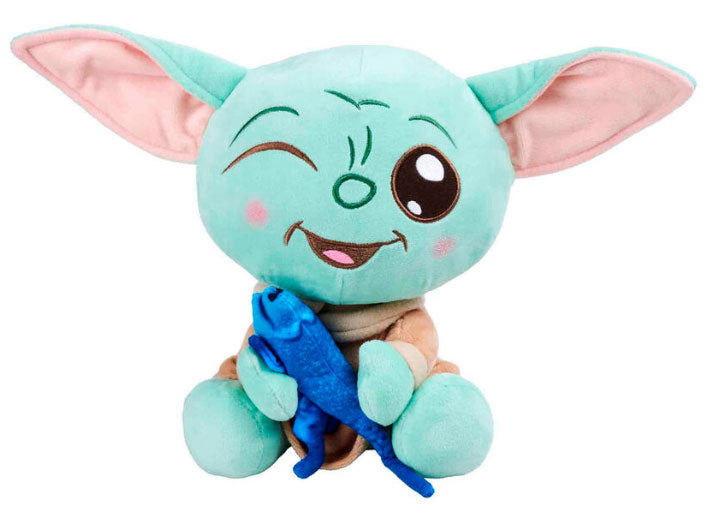 Peluche Star Wars The Mandalorian and Grogu w/Lucertola 25cm