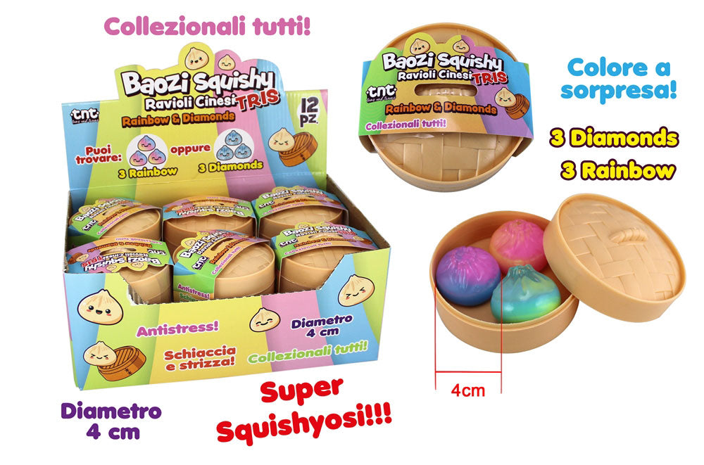 Squishy Baozi Dumpling Tris Blind 4cm 1pz Assortimento