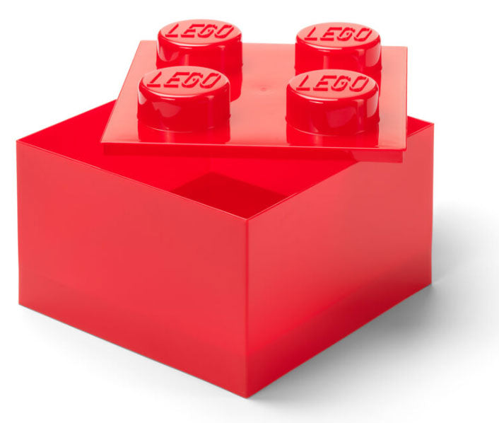 Contenitore LEGO Brick 4 Rosso Trasparente
