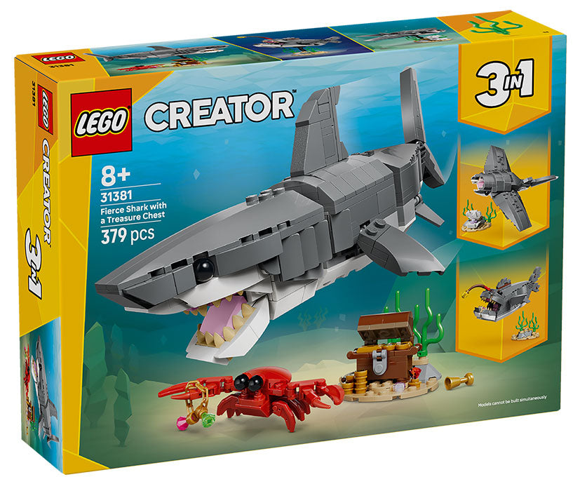 31381 Creator 3 in 1 Squalo Con Scrigno del Tesoro