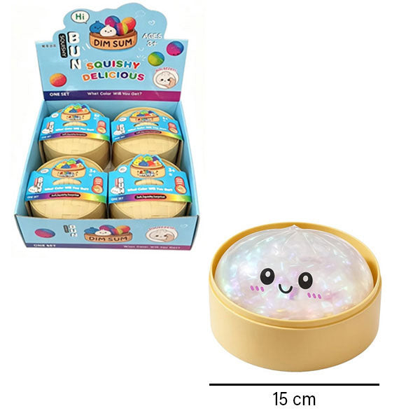 Squishy Baozi Dumpling Glitter 15cm 1pz Assortimento