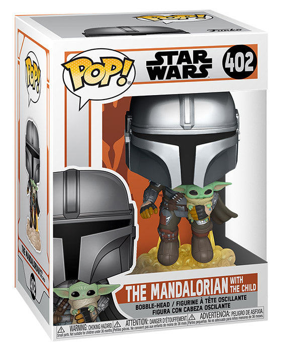FUNKO POP Star Wars The Mandalorian Flying w/The Child 402