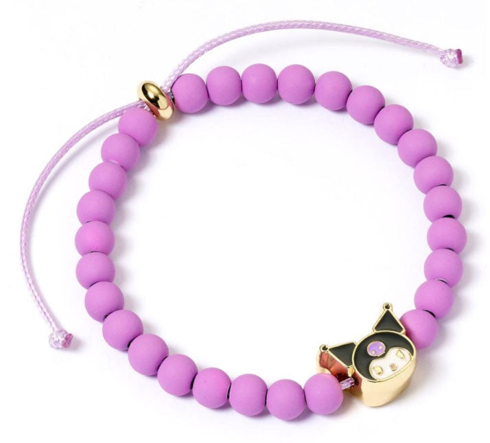 Braccialetto Hello Kitty Purple Beaded with Kuromi Charm