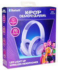 KPop Demon Hunters Cuffie Wireless Led Light UP Logo Viola