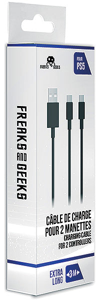 FREAKS PS5 Cavo di Ricarica Doppio da USB-A a USB-C 3m