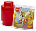 Contenitore LEGO Brick 1 Rosso + Polybag Gatto