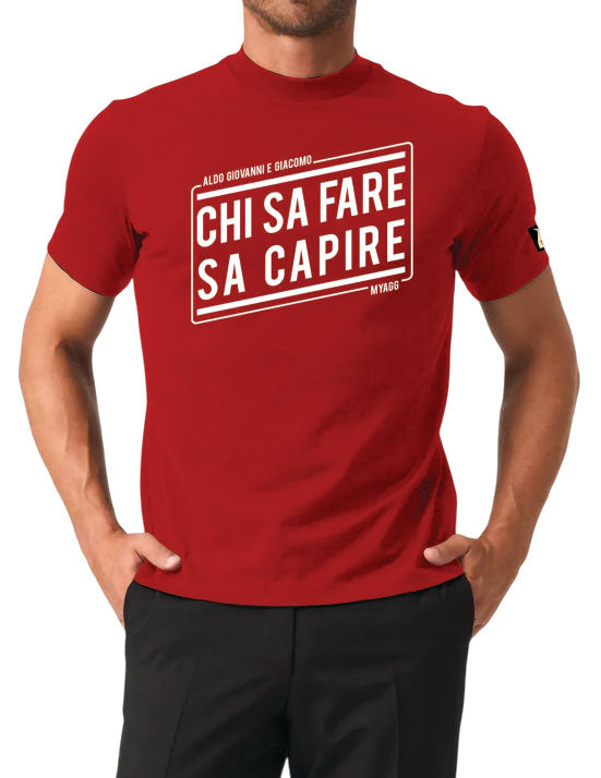 MYAGG T-Shirt Chi Sa Fare Sa Capire Rossa L