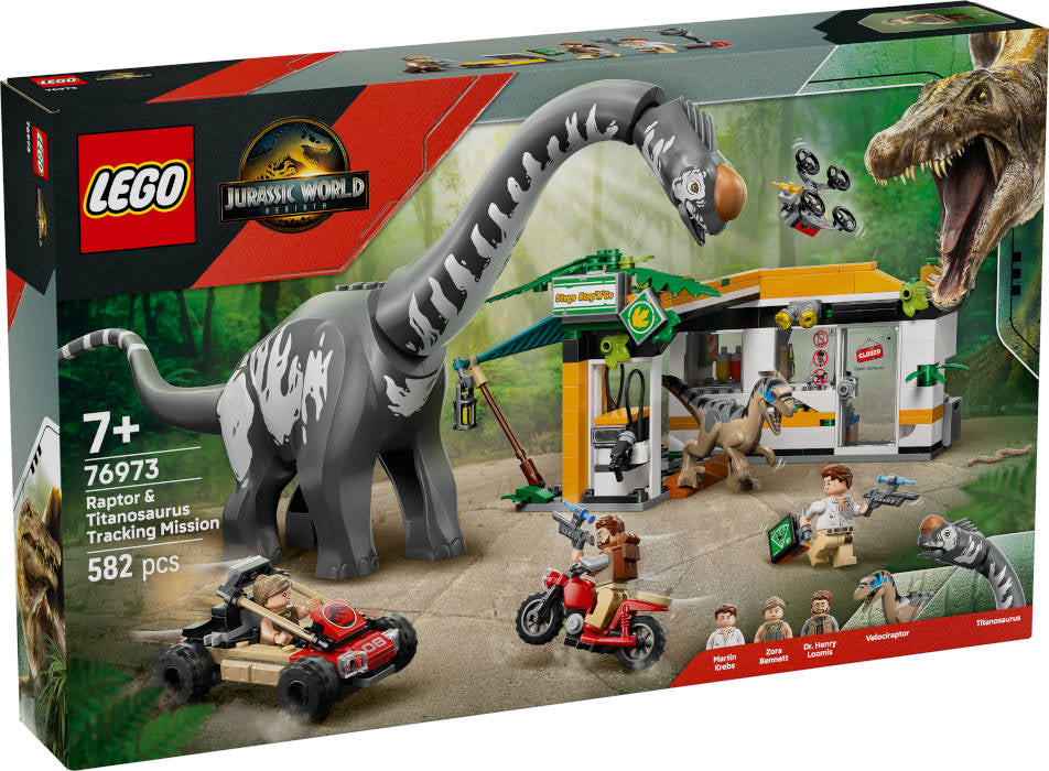 76973 Jurassic World Alla Ricerca del Raptor e Titanosauro