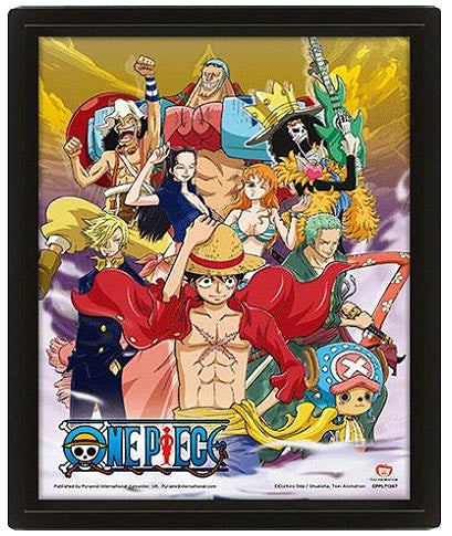 Quadro 3D One Piece Straw Hat Crew Victory