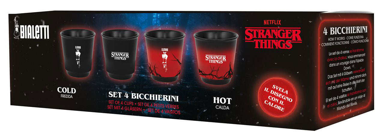 BIALETTI Set 4 Bicchierini Cambia Colore Stranger Things