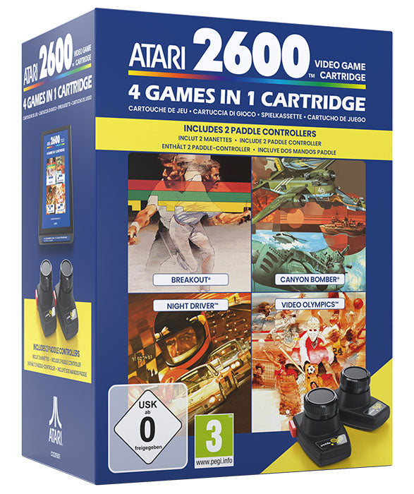 Atari 2600 Atari Cartuccia con 4 Giochi + 1 Paddle Pack