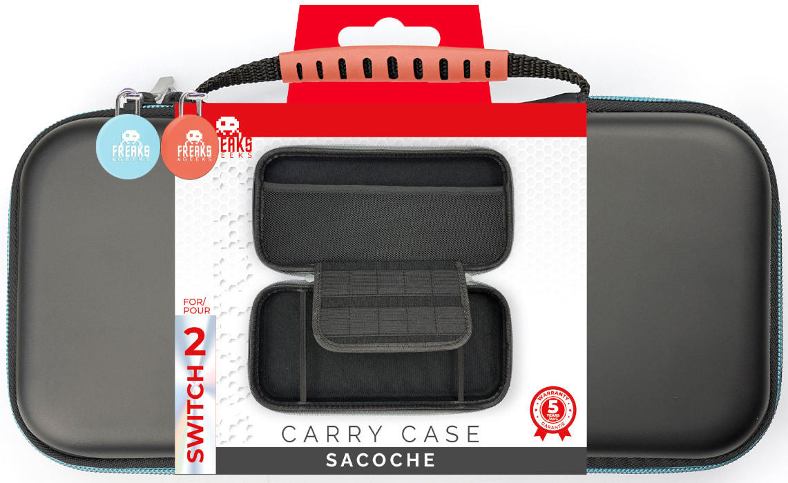 FREAKS SWITCH 2 Custodia Nera inserti Blu & Corallo